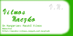 vilmos maczko business card